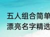 五人组合简单漂亮名字 五人组合简单漂亮名字精选