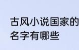 古风小说国家的名字 古风小说国家的名字有哪些