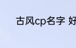 古风cp名字 好听的古风cp名字